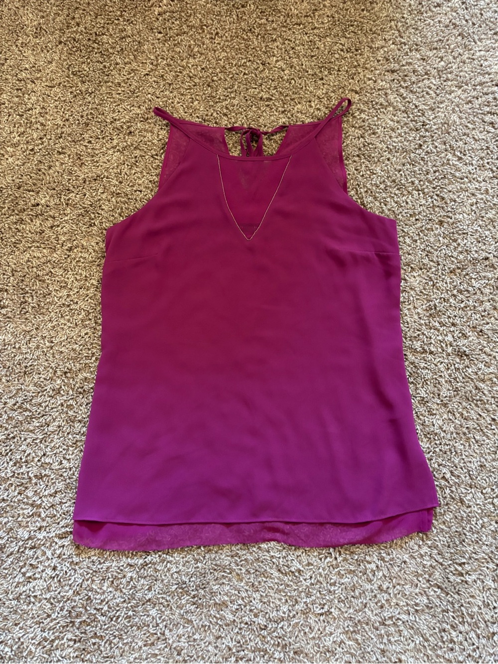 White House Black Market Sleeveless V-Neck Camisole - Magenta
